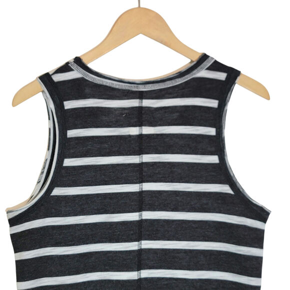 Chaser Black and White Stripe Tank Top Scoop Neck Soft Basic Casual Chic Comfy L - Picture 6 of 10